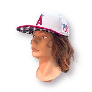 Anaheim Angels Baseball Snapback American Flag‎ Hat Patriotic USA